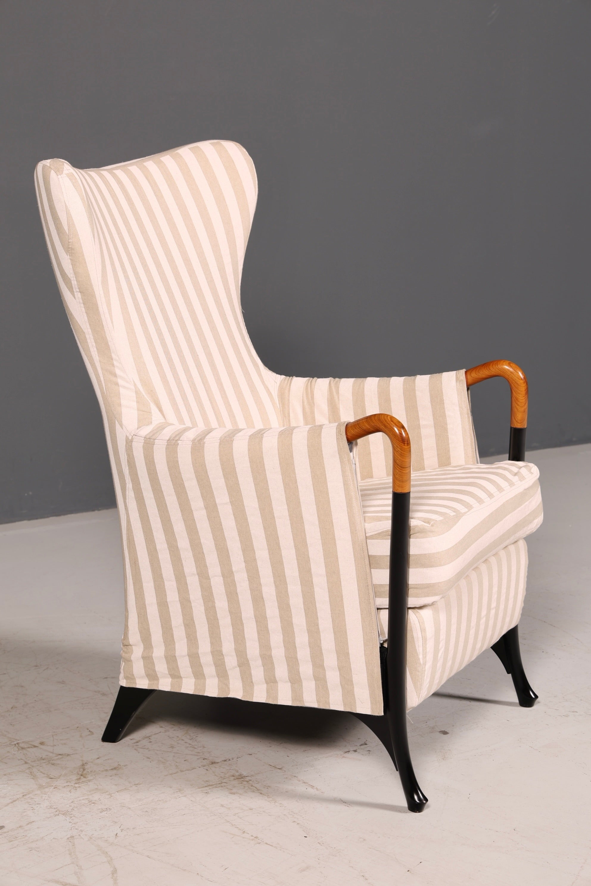 Edler Original Giorgetti Progetti Ohrensessel Umberto Asnago Design Sessel Italien Stoff Vintage
