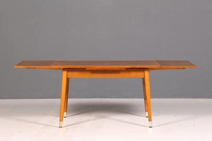 Prachtige midcentury-keukentafel, vintage uitschuifbare en in hoogte verstelbare eettafel uit de jaren 60 van hout