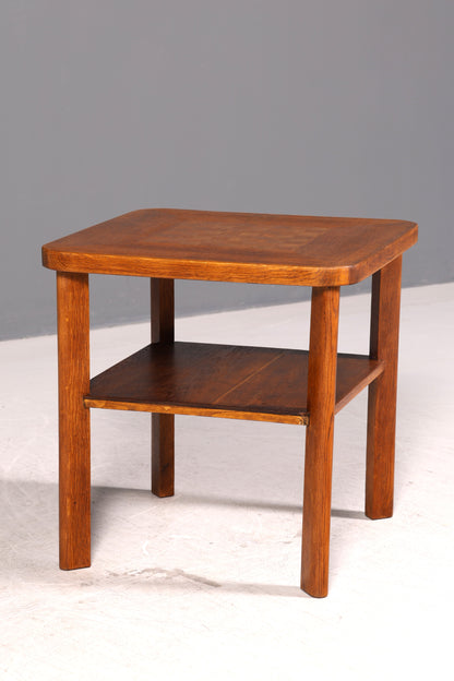 Edler Art Deco Beistelltisch Rauchtisch Quadratisch Jugendstil Eiche Ablagetisch Antik Vintage Tisch