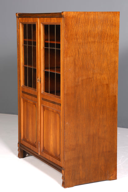 Traumhafte Jugendstil Vitrine Antike Holz Bücherschrank Eiche Antik Schrank Geschirrschrank