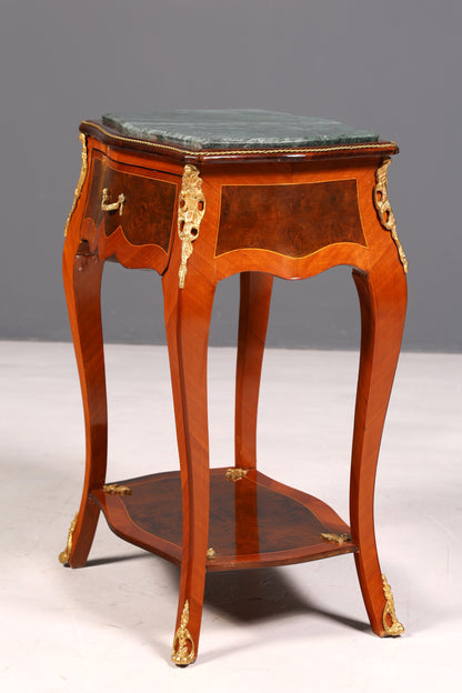 Traumhafter Louis XV Beistelltisch Barock Stil Ablagetisch Marmor Kommode Telefontisch