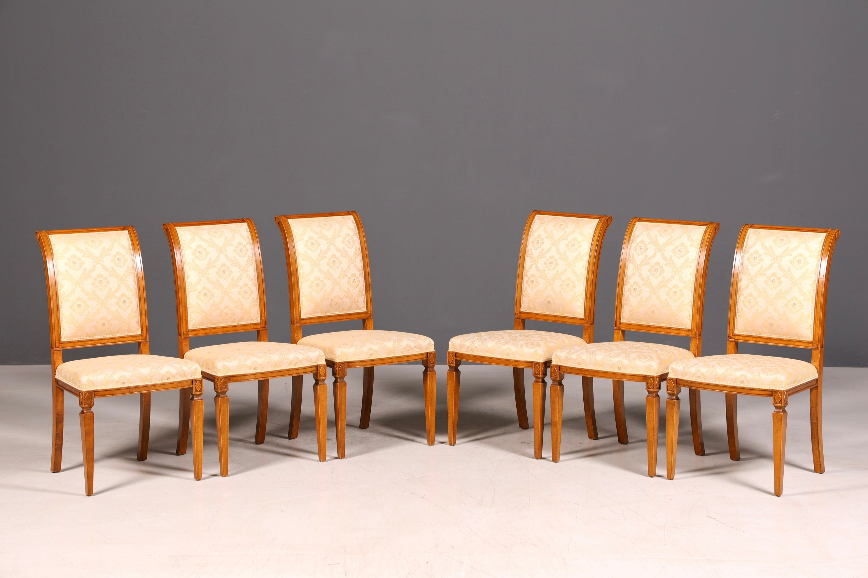 G674 Finish cm SELVA 6x Edle Englische Stühle Englisch Dining Chairs Antik 60er Jahre Regency Küchenstühle Stuhlset (Kopie 2)