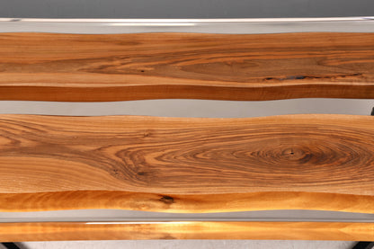 Wunderschöner Epoxidharz Tisch 220-90 cm Epoxy Nussbaum massiv Holz Esszimmer Tisch