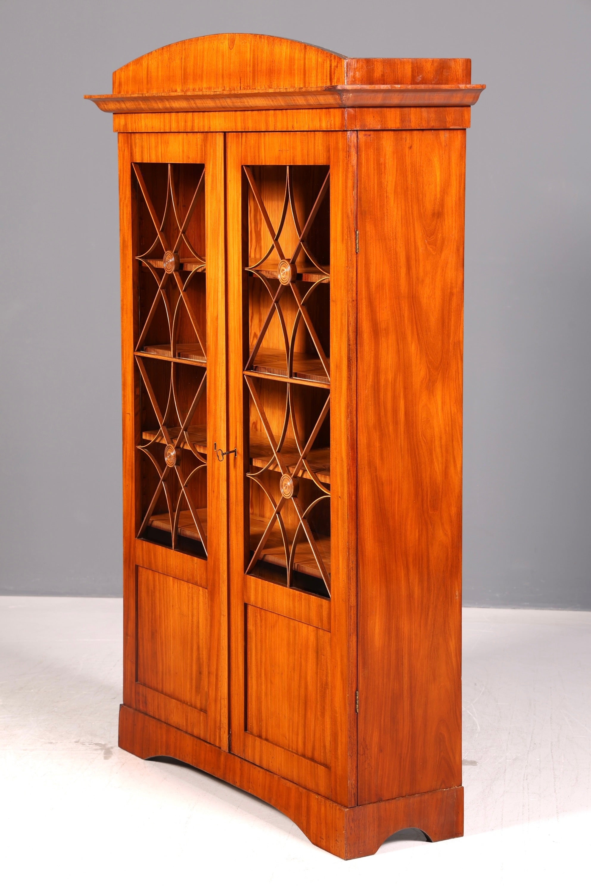 Beeindruckende Biedermeier Vitrine Glasvitrine Bücherschrank Bibliothek Art Deco Bücherregal Antik Massivholz