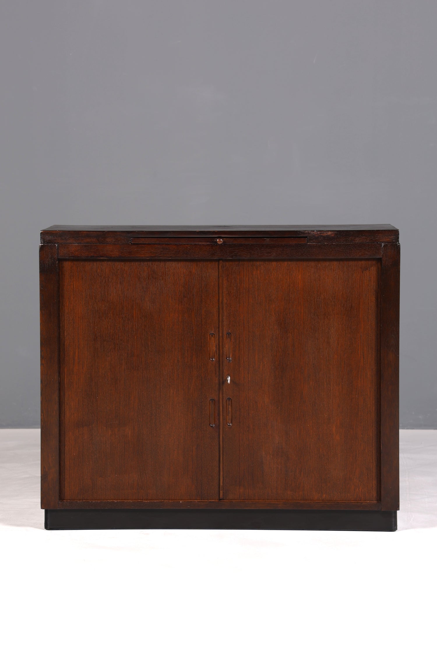 F897 Finish cm Schlichter Mid Century Rollladenschrank Bauhaus Apothekerschrank Art Deco Büro Aktenschrank