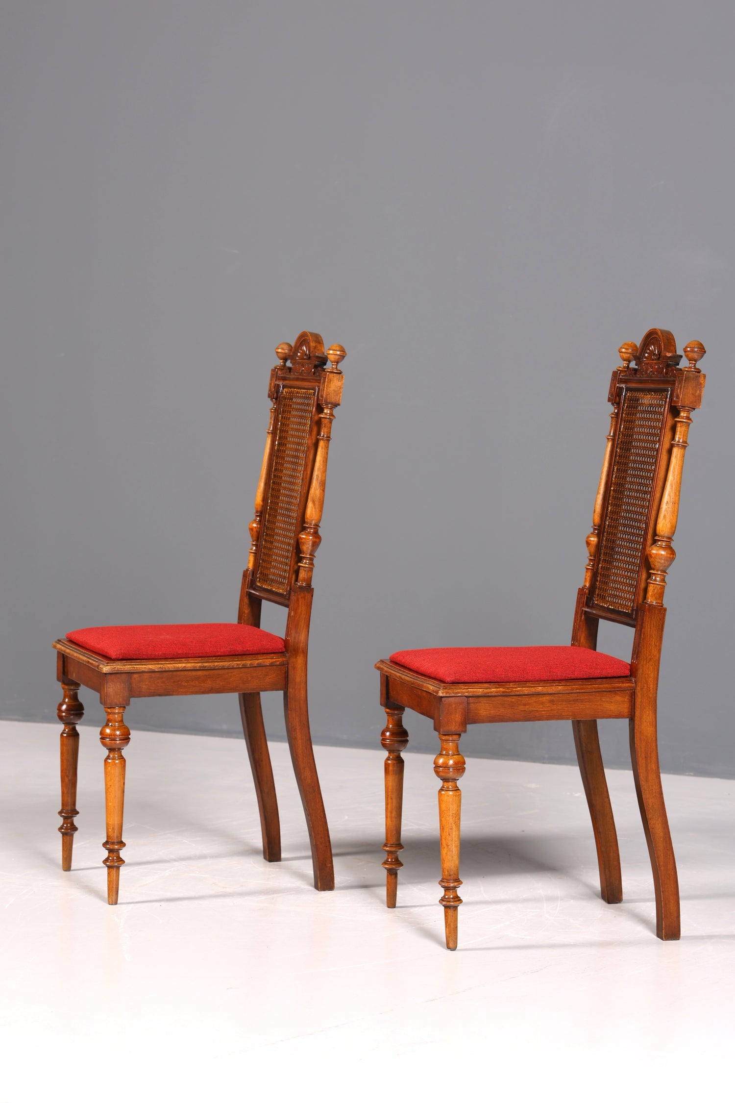 2x Traumhafte Gründerzeit Stühle Antik Korbgeflecht Stuhl Set Antik Wiener Geflecht Küchenstuhl