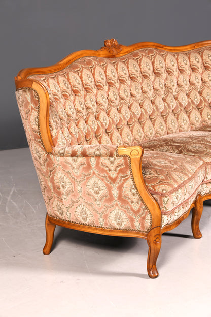 G350 Finish Wunderschönes Chippendale Sofa Barock Stil Couch Samt Stoff 3 Sitzer (Kopie)