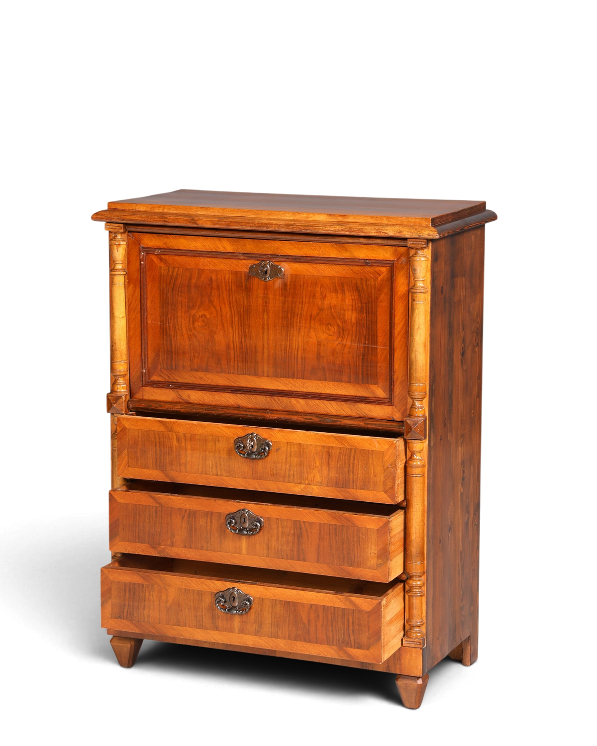 Stilvoller Gründerzeit Sekretär Vertiko Highboard Louis Philippe Kommode Sekretär Schrank um 1880