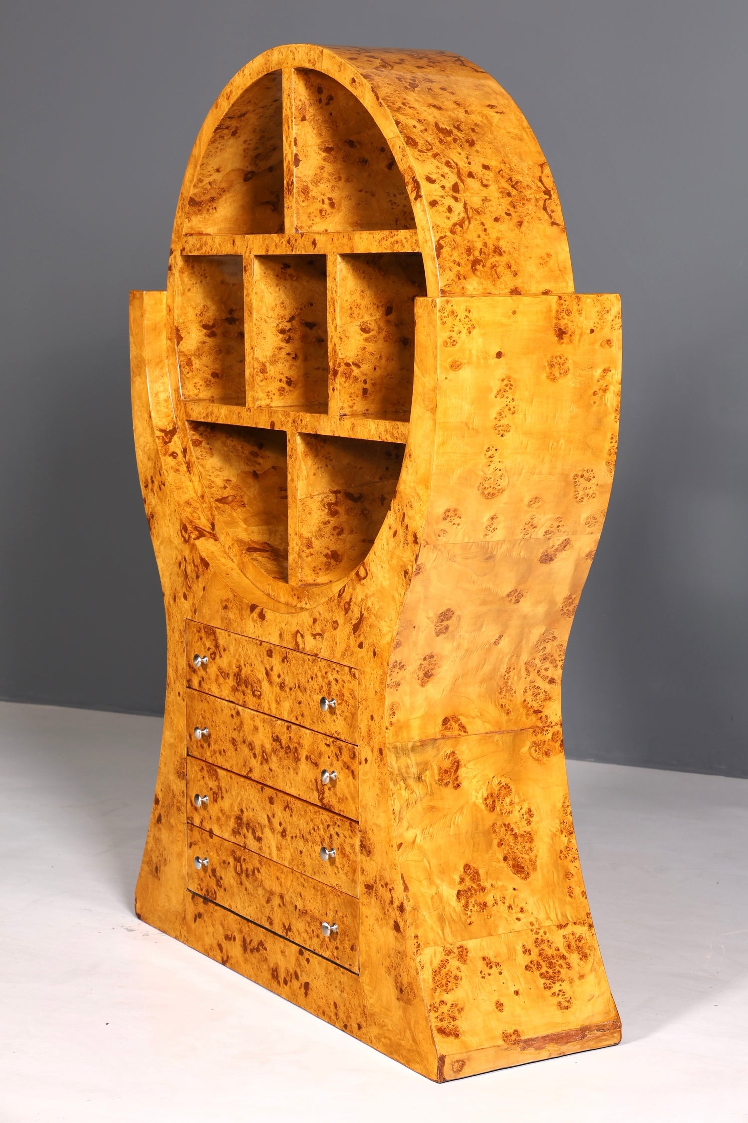 Aussergewöhnliches Art Deco Design Bücherregal Birke Luxus Regal Kommode Buchablage