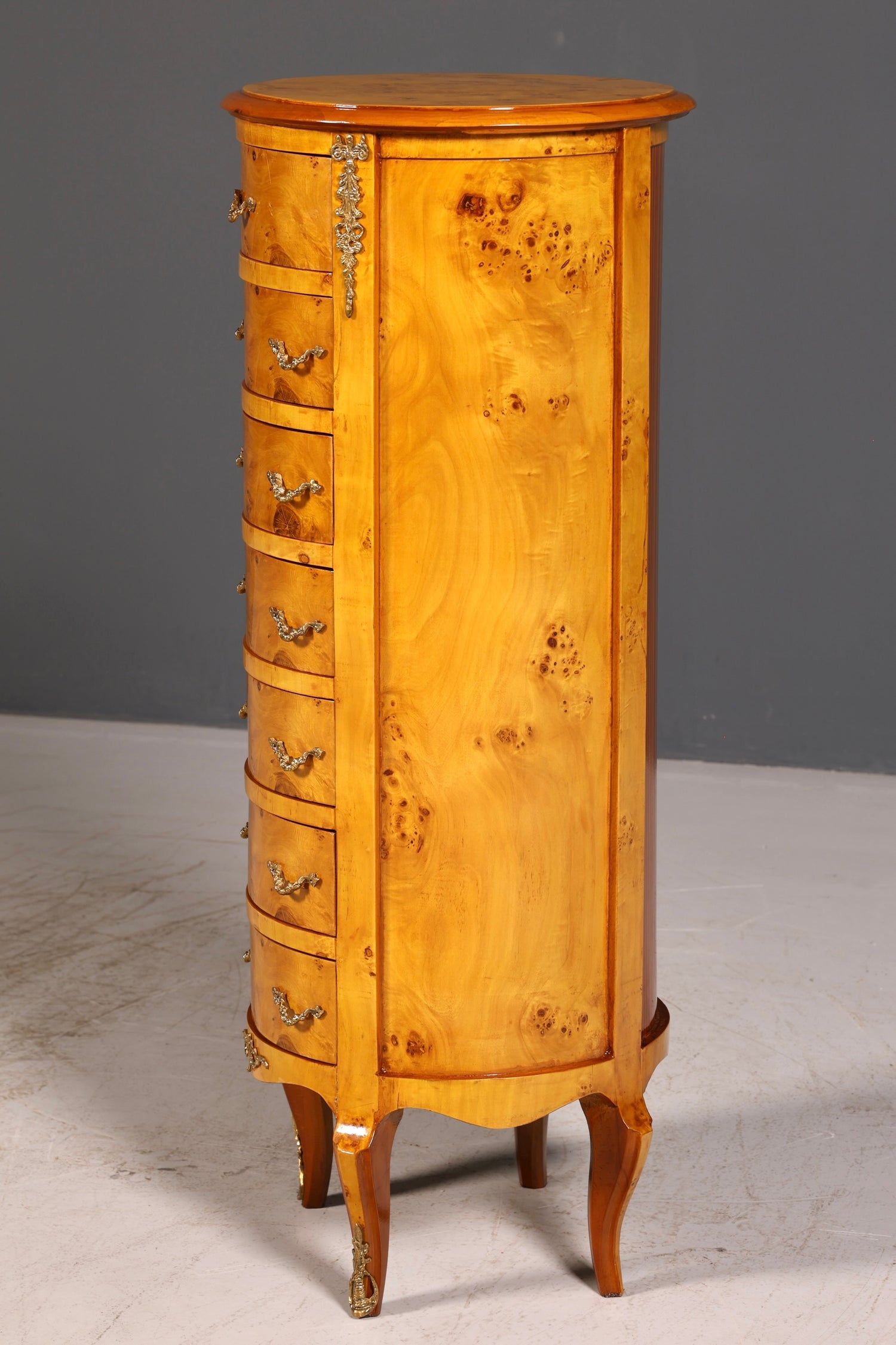 Traumhafte Barock Stil Kommode Antik Stil Louis XV Vertiko Birke Highboard Schubladenkommode