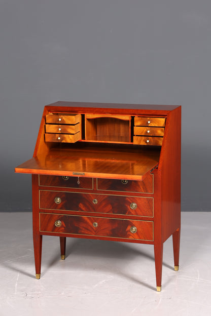 Stylish secretary desk in Louis XVI style, office chest of drawers, Empire English writing desk