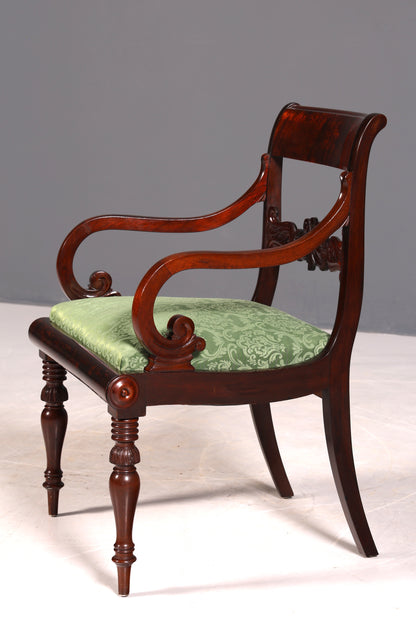 Wunderschöner Englischer Stuhl UK Küchenstuhl Antik Mahagoni Sekretär Stuhl Polsterstuhl 1 von 2