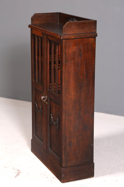 Traumhafte Jugendstil Vitrine Eiche Antik Bücherschrank Geschirrschrank Vitrinenschrank Massivholz Vintage