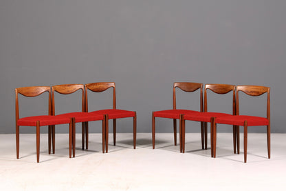6x Mid Century Stühle Bambi Serie Rolf Rastad Adolf Relling Gustav Bahus Danish Design Stuhl Vintage Designer