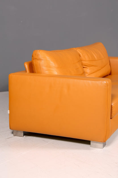 Wunderschönes Ledersofa der Marke Giulio Marelli Cognac Echtleder Couch 2- bis 3-Sitzer Designer Sofa Wohnzimmer