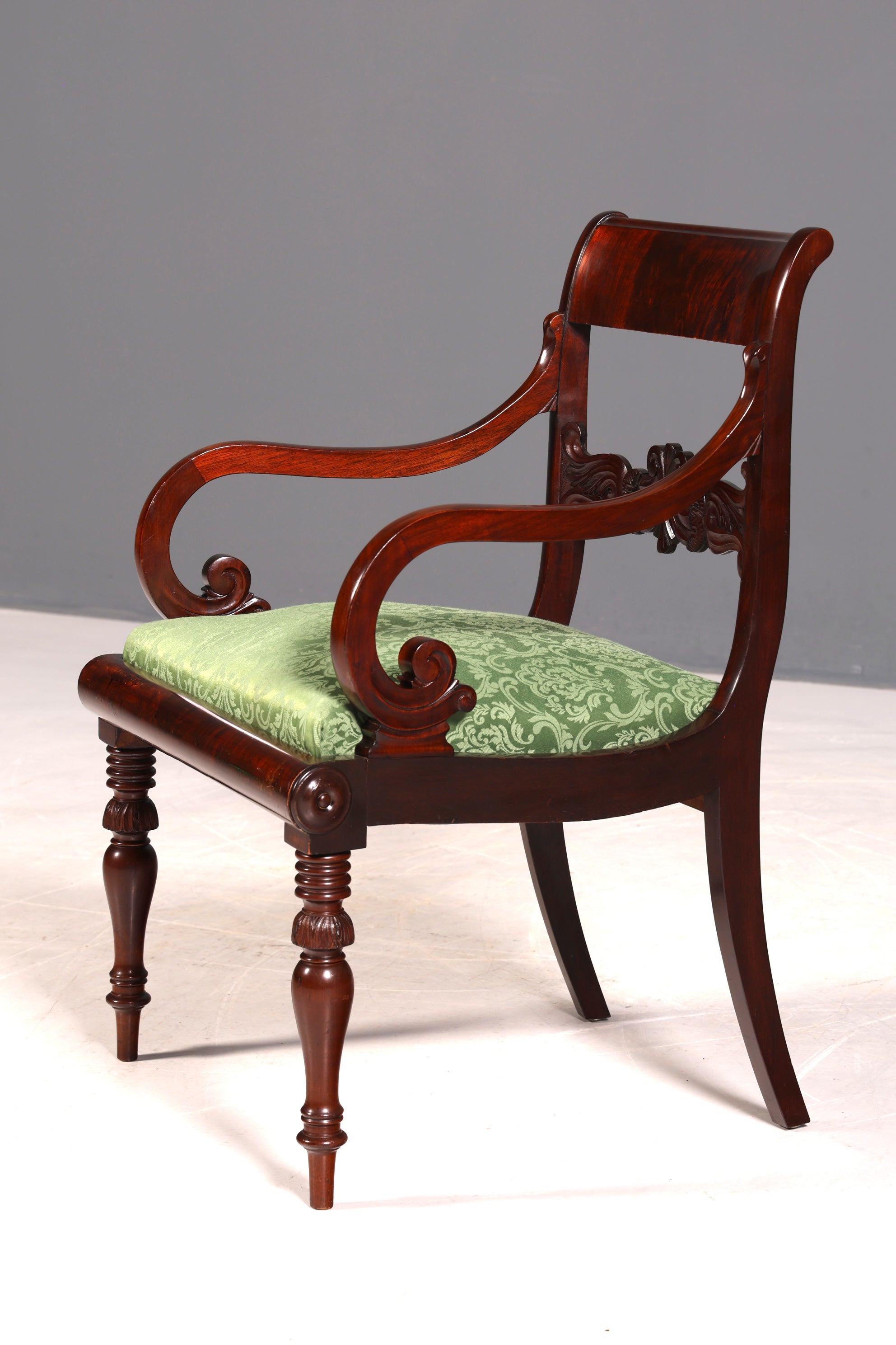 Wunderschöner Englischer Stuhl UK Küchenstuhl Antik Mahagoni Sekretär Stuhl Polsterstuhl 2 von 2