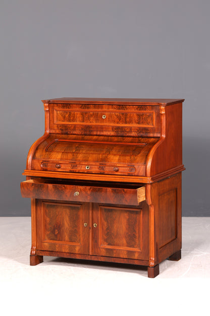 G272 Finish cm Beeindruckender Louis Philippe Sekretär Antik Rollladen Sekretär Schreibtisch Nussbaum Aufsatzsekretär (Kopie)