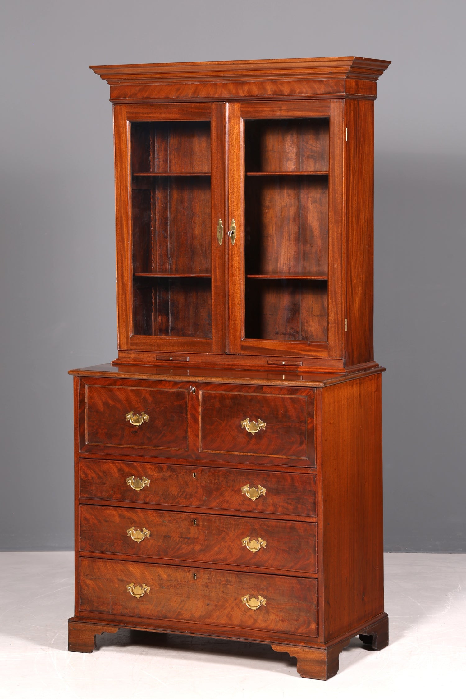 G224 Finish Wunderschöner Englischer Sekretär Büro Aufsatzsekretär Antik 60S Vitrinen Schrank UK (Kopie)