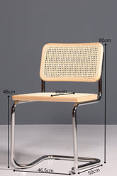 Korbgeflecht Freischwinger Stuhl "Milano" Made in Italy Beige Wippstuhl Küchenstuhl Esszimmer Stuhl