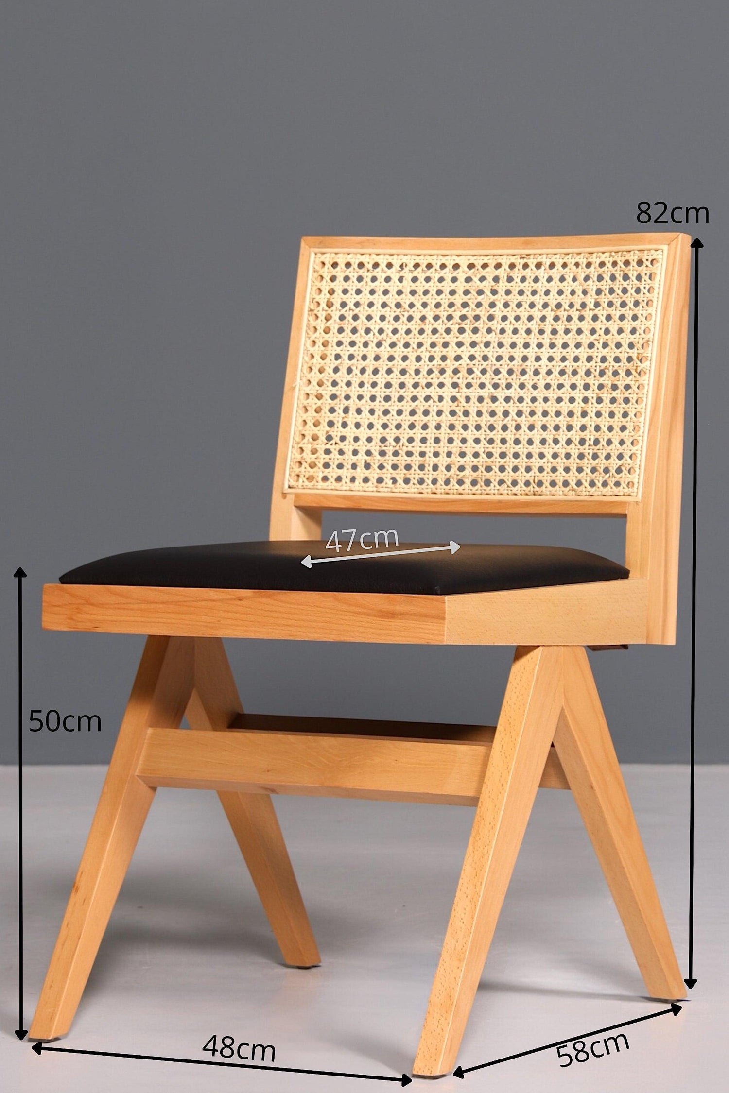 Sehr Edler Korbgeflecht Stuhl "Vienna Wood"  Bauhaus Relax Esszimmer Stuhl Lounge Chair Küchenstuhl