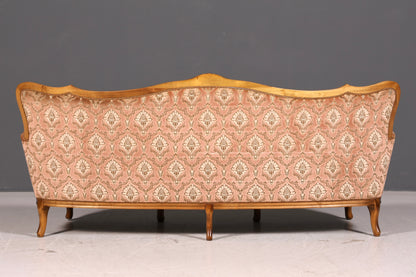 Wunderschönes Chippendale Sofa Barock Stil Couch Samt Stoff 3 Sitzer Antik Vintage
