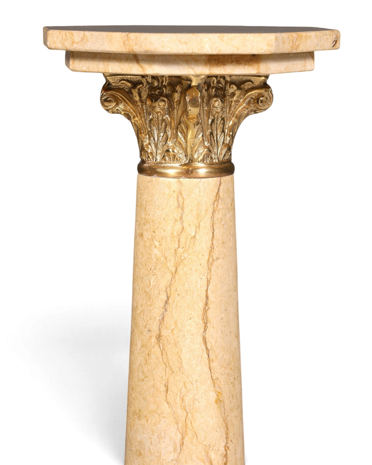 Wunderschöne Barock Stil Säule Louis XV Marmor Blumensäule Naturstein Beige Sockel Ablage 2 von 2