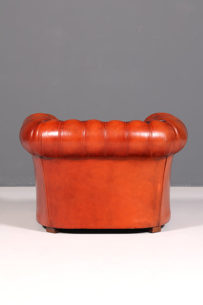 Stilvoller Original Chesterfield Sessel Englisch Echt Leder Armlehnsessel Lounge Herrensessel