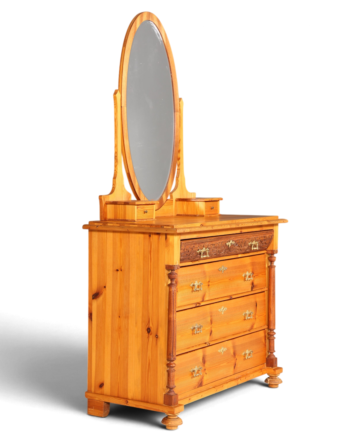 Stilvolle Gründerzeit Kommode Antik Louis Philippe Sideboard mit Spiegel Flurkommode