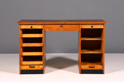 Stilvoller Bauhaus Rollladen Schreibtisch Mid Century echt Holz Bürotisch Vintage Office Table
