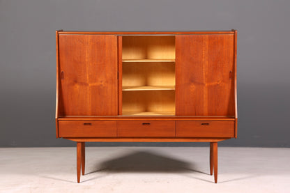 Dreamy mid-century sideboard, teak highboard cabinet, vintage Danish design chest of drawers
