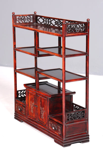 Beautifully ornate Chinese shelf, Chinese bookshelf, tiered stand, Asian bookcase