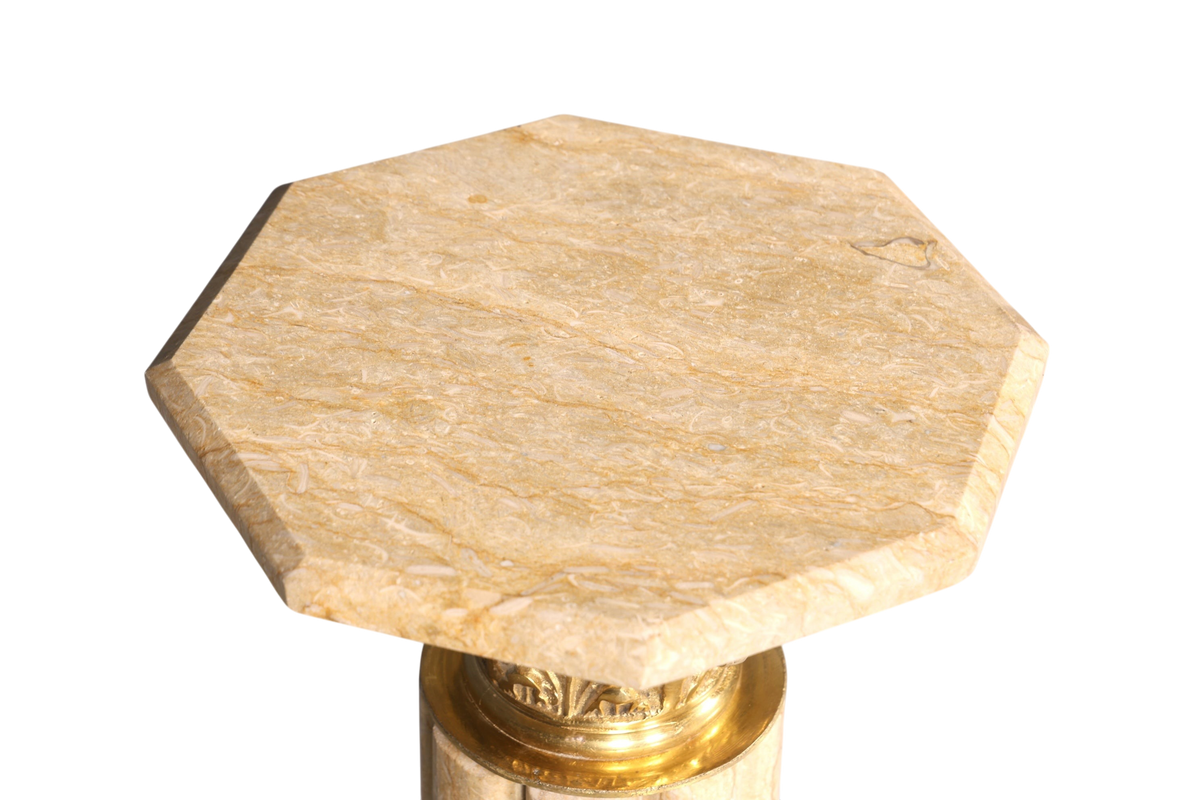 Wunderschöne Barock Stil Säule Louis XV Marmor Blumensäule Naturstein Beige Sockel Ablage 1 von 2