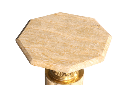 Wunderschöne Barock Stil Säule Louis XV Marmor Blumensäule Naturstein Beige Sockel Ablage 1 von 2