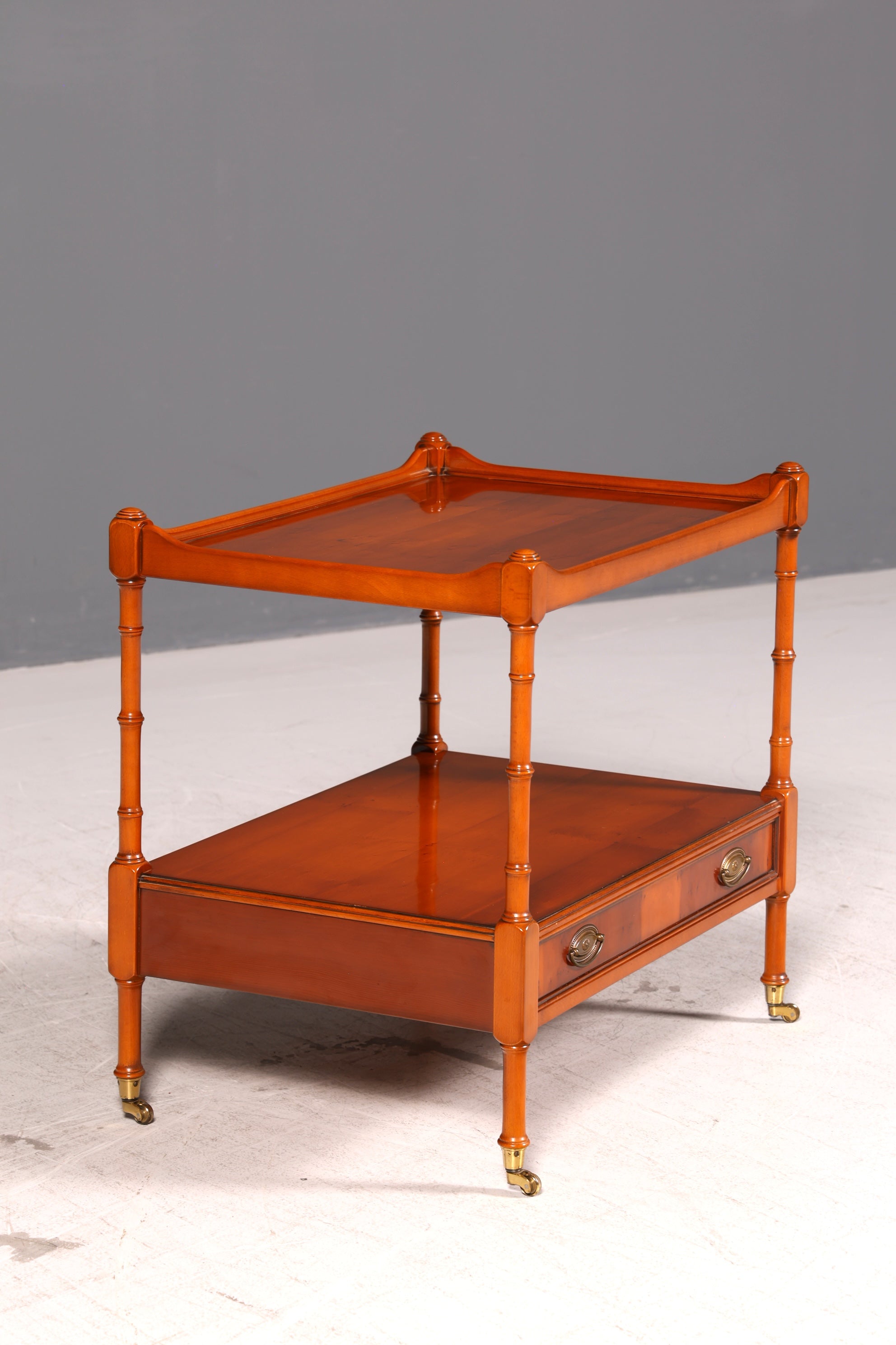 Edler Original Heldense Beistelltisch Eibe Etagere Servierwagen Englischer Rollen Ablagetisch Vintage