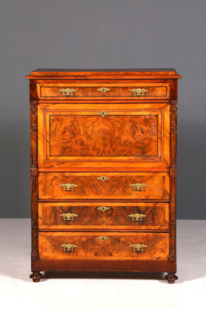 Wunderschöner Gründerzeit Sekretär Vertiko Highboard Louis Philippe Kommode Sekretär Schrank um 1880