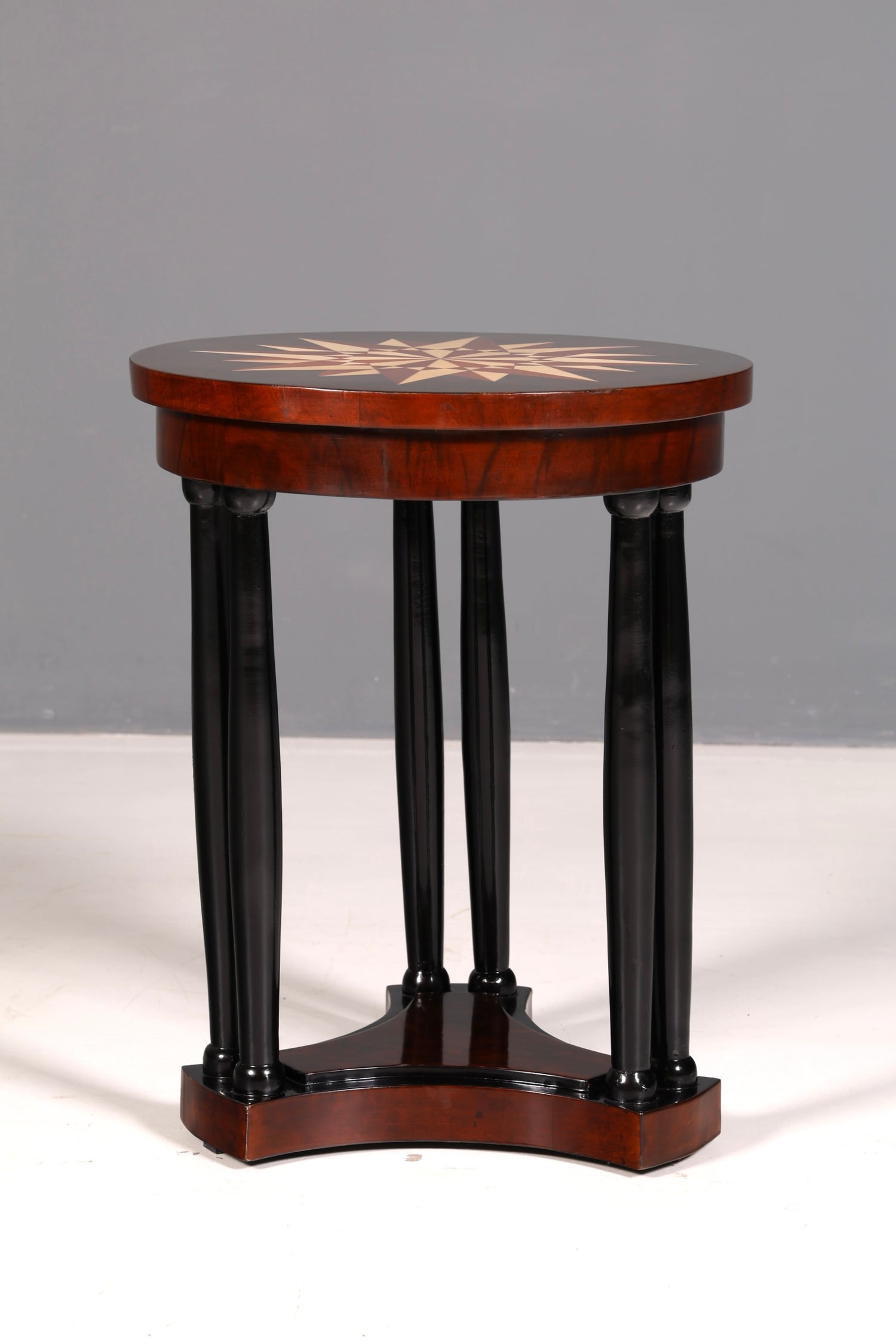 Wunderschöner Art Deco Stil Tisch Luxus Couchtisch Ablagetisch Beistelltisch Rund Echt Holz Vintage