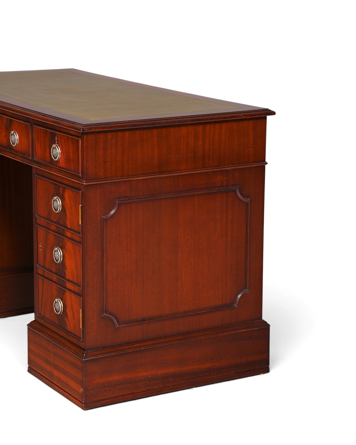Wunderschöner Englischer Schreibtisch Mahagoni Bürotisch Englisch Desk Leder Auflage
