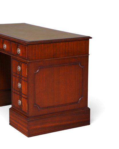 Wunderschöner Englischer Schreibtisch Mahagoni Bürotisch Englisch Desk Leder Auflage