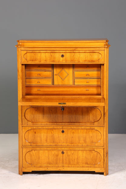 E893 Finish Stilvoller Biedermeier Sekretär Louis Philippe Vertiko Antik Kommode Schreibkommode Office Desk