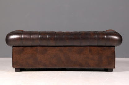 Wunderschönes Original Chesterfield Sofa 3-Sitzer Echt Leder Couch Englisch Ledersofa Vintage