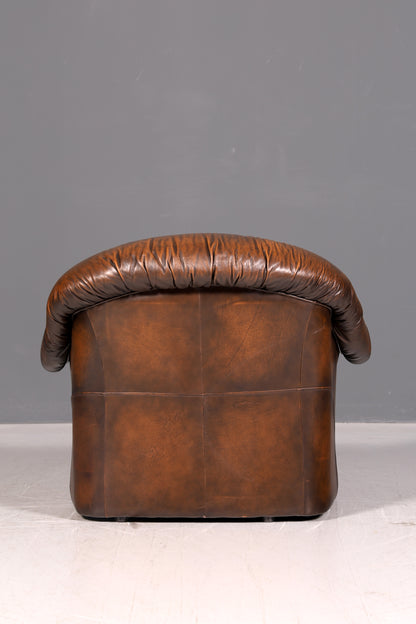 Wunderschöner Original Chesterfield Ledersessel Echt Leder Englisch Herrensessel Vintage