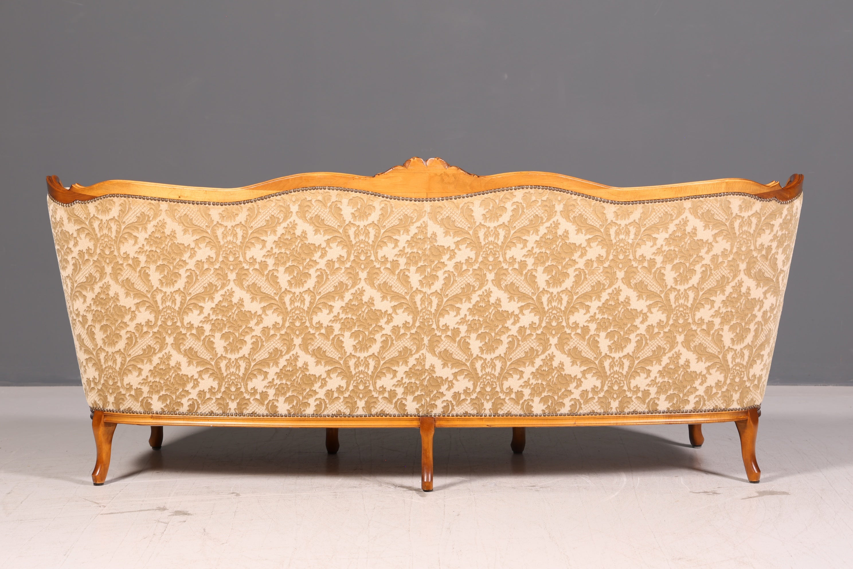 Wunderschönes Chippendale Sofa Barock Stil Couch Samt Stoff 3 Sitzer Antik Vintage