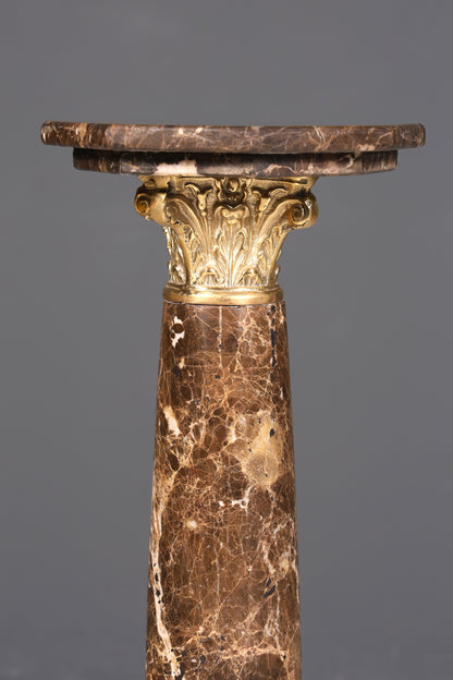 Wunderschöne Barock Stil Säule Louis XV Marmor Blumensäule Naturstein Braun Sockel Ablage 1 von 2