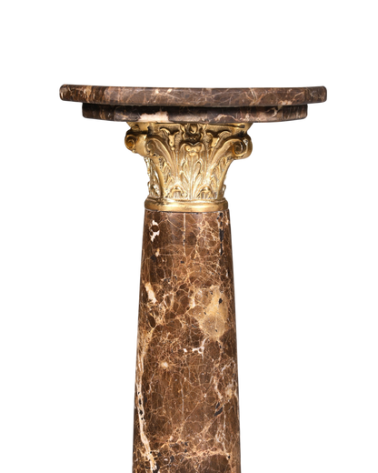 Wunderschöne Barock Stil Säule Louis XV Marmor Blumensäule Naturstein Braun Sockel Ablage 1 von 2