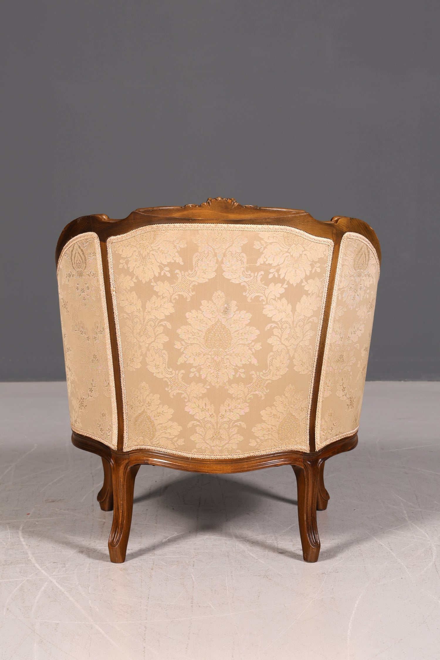 Edler Chippendale Armlehnsessel Barock Stil Samt Stoff Sessel Armchair Rococo Antik Polstersessel