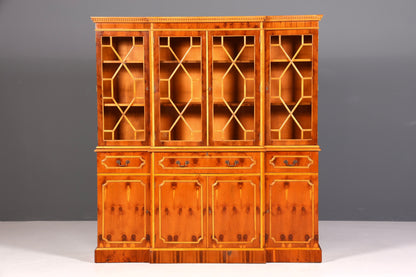 Dreamlike English display cabinet, bookcase, buffet, antique style, English yew, glass display case, library