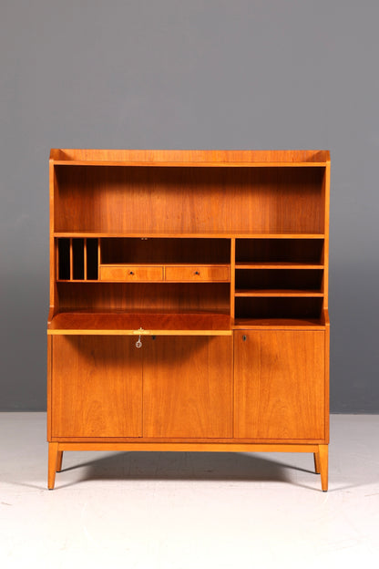 Wunderschöner Mid Century Sekretär Highboard Vintage Schrank Schreibklappe Holz Regal Retro 60er Skandinavisch