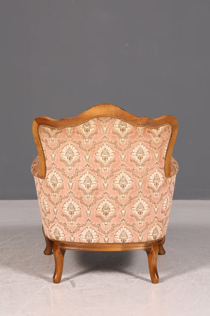 Edler Chippendale Armlehnsessel Barock Stil Sessel Samt Stoff Armchair Antik 2 von 2