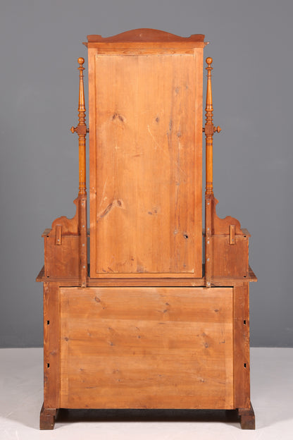 Beautiful Art Nouveau antique sideboard with mirror, Gründerzeit style hallway chest, dressing table
