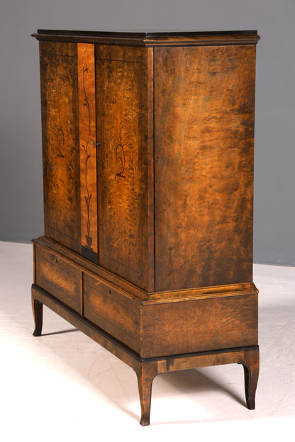 G068 Finish cm Stilvoller Original Art Deco Schrank Vertiko Sideboard um 1930 Highboard Kommode